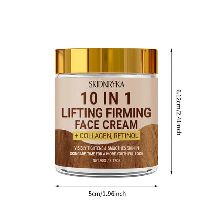 10-in-1 Firming & Lifting Moisturizing Face Cream for Women - Anti-Aging, Youthful Glow, Non-Greasy 90g | Buy 2 Get 1 Free Set | All Skin Types