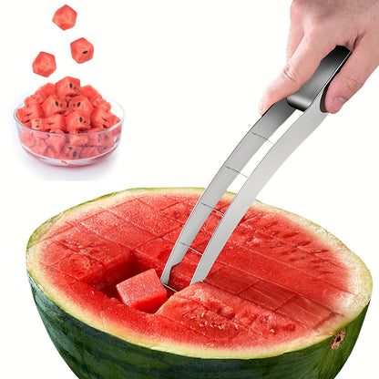 1pc Watermelon Cutter Slicer Tool Stainless Steel Cutting Watermelon Into Cubes Watermelon Knife, Useful Cool Kitchen Gadgets for Watermelon Lover Make Juice Fruit Salad Father's Day Gift