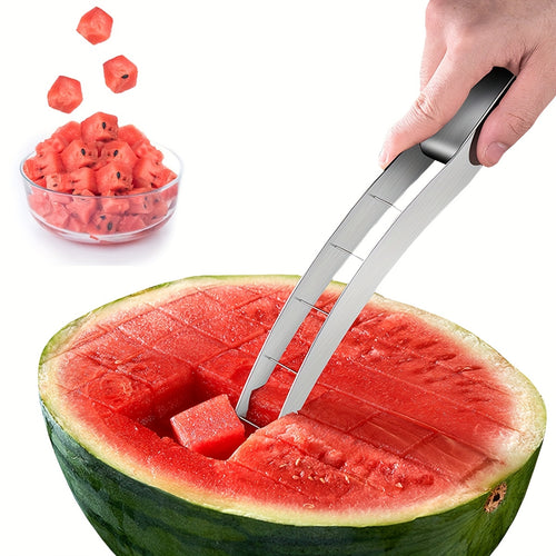 1pc Watermelon Cutter Slicer Tool Stainless Steel Cutting Watermelon Into Cubes Watermelon Knife, Useful Cool Kitchen Gadgets for Watermelon Lover Make Juice Fruit Salad Father's Day Gift