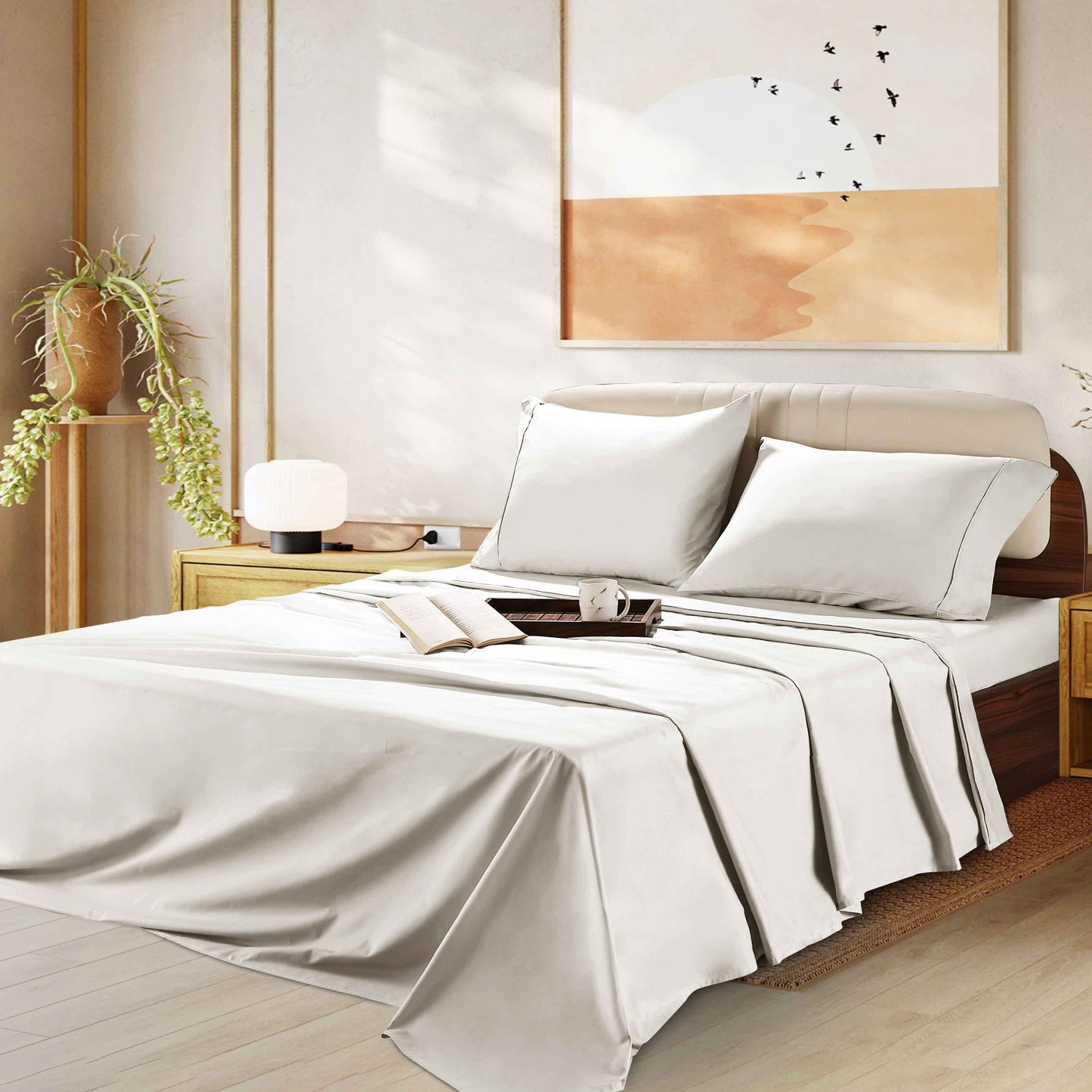 1000 Thread Count Pure Egyptian Cotton Sheet Set - Elasticized Deep Pocket All Around, Incredibly Soft and 16 inch Pocket Depth