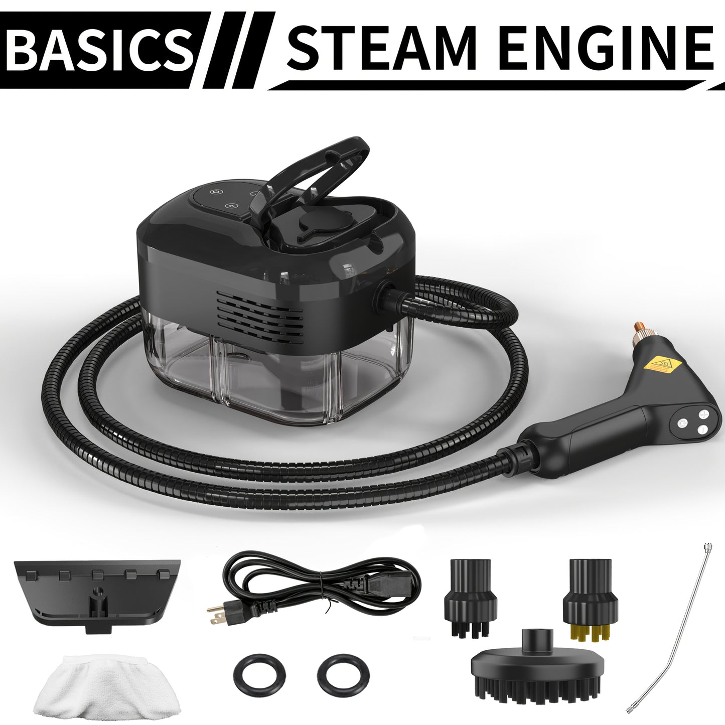 High Temperature Pressurized Steam Cleaner Handheld Portable Steam Cleaning Machine Set with Brush Heads & Glass Scraper - Multi-Surface for Kitchen, Bathroom, Furniture, Car & Tile Grout, Multiple Colors