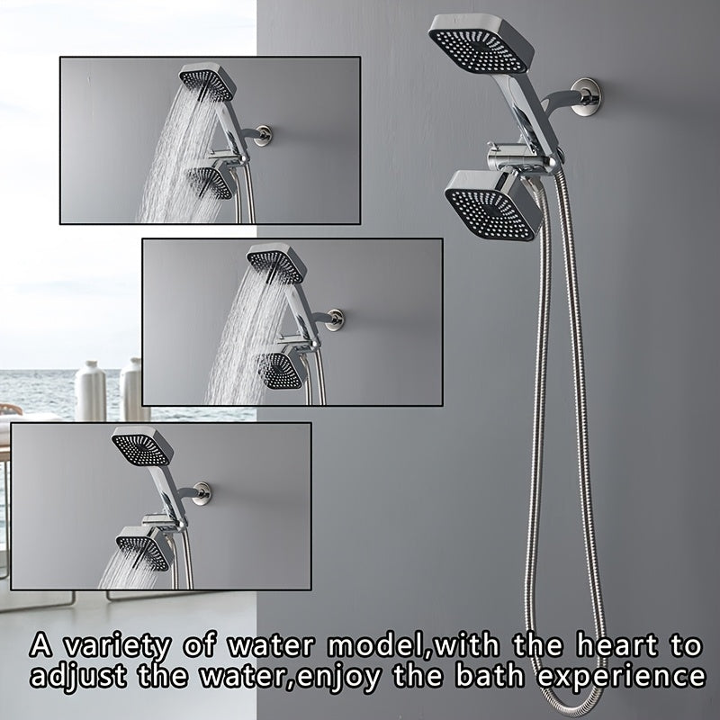 A 4-Inch High-Flow Shower Head And Hose Combination, a Dual-Purpose Handheld Shower Head Kit, a Shower Spray Head Assembly, a Long Hose Three-Way Shower System, a Stationary Shower Head, Bathroom Shower Fixtures For shower use solely