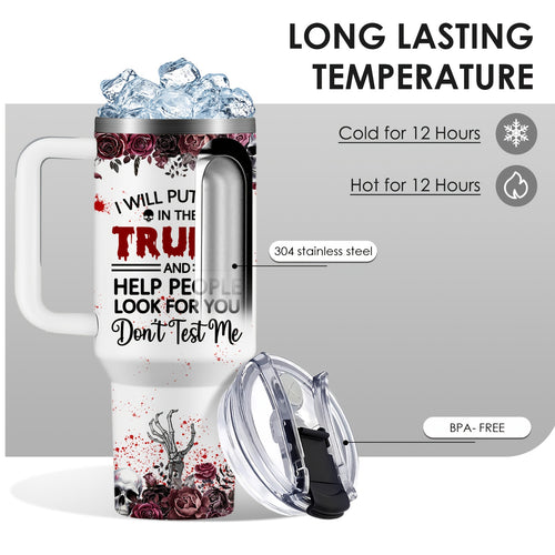 1pc Horror Cat Coffee Mug, Halloween Stainless Steel Insulated Cups 40oz, Halloween Cat Cups with Lids And Straws, Halloween Coffee Cups, Large Capacity Coffee Cup, Stainless Steel Insulated Cup with Handle, Horror Cat Cup, White Coffee Cup