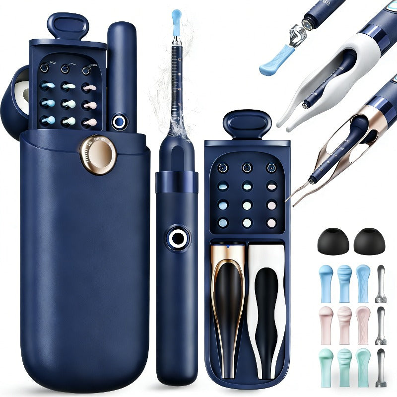 12-in-1 Earwax Removal Tool Set with Camera, Ear Pick - Rechargeable Battery-Powered, Earwax Cleaner with Storage Box, Nose Picker, Ear Cleaning Kit, Ear Scope, Birthday Gifts, Local Warehouse