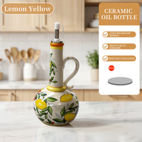 Hand-painted lemon yellow [equipped with oil nozzle pot + foot mat]