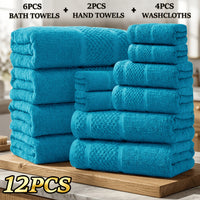 12-Piece Towel and Bath Towel Set - Turquoise Green