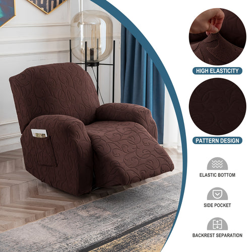 Recliner Chair Cover - High Elasticity Soft Fabric with Swirl Pattern, Dust & Scratch Resistant, Washable & Easy to Care for, Fits Single Seater Sofas, Massage Chairs, Living Room Furniture Protection, Recliner Chair Cover, Pet Protection