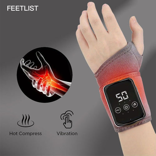 Heated Hand Massager Gloves – Rechargeable Vibrating Wrist & Hand Protector with 3-Speed Heat Control, Warm Massage Gloves for Arthritis, Joint Pain & Winter Hand Care (Unisex)