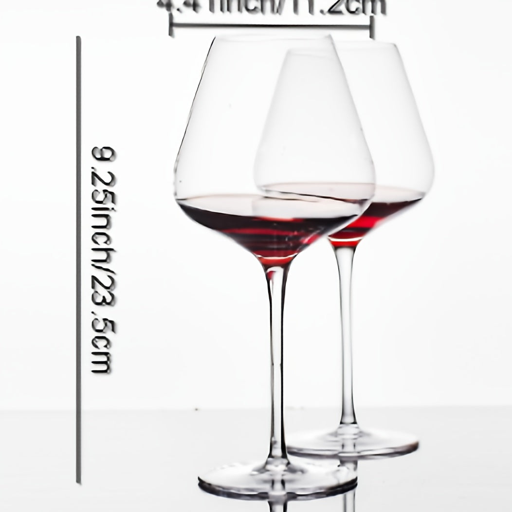 Hand Blown Red Wine Glasses Set of 4 – 23 Oz Burgundy Wine Glasses with Long Stem – Premium Crystal Wine Glass – Unique Gift for Wedding, Anniversary, Christmas – Clear