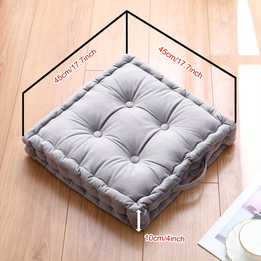 Square Flannel Floor Cushion Thickened Futon Meditation Mat Chair Seat Pad Bay Window Pillow All Season Indoor Sitting Cushion Zafu Yoga Mat