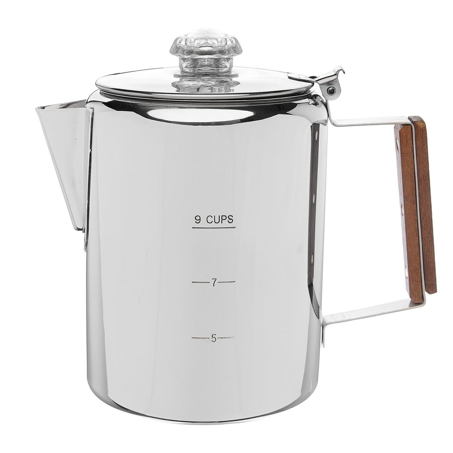304 Stainless Steel Permeable Coffee Maker Pot -9 Cup Capacity, Permeable Coffee Maker - Suitable For Stoves, Barbecue Grills Or Bonfires, Sturdy Stainless Steel Material, Open Flames, Barbecue Grills Or Stoves For Coffee Brewing, No Electricity