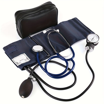 Professional Aneroid Sphygmomanometer with Stethoscope - Adult Sized BP Cuff 10"-16", Includes Case, Navy Blue & Black, No Battery Needed, Portable Blood Pressure Monitor for Home/Travel, Travel Health Essentials, Compact Design, Durable Construction, Eas