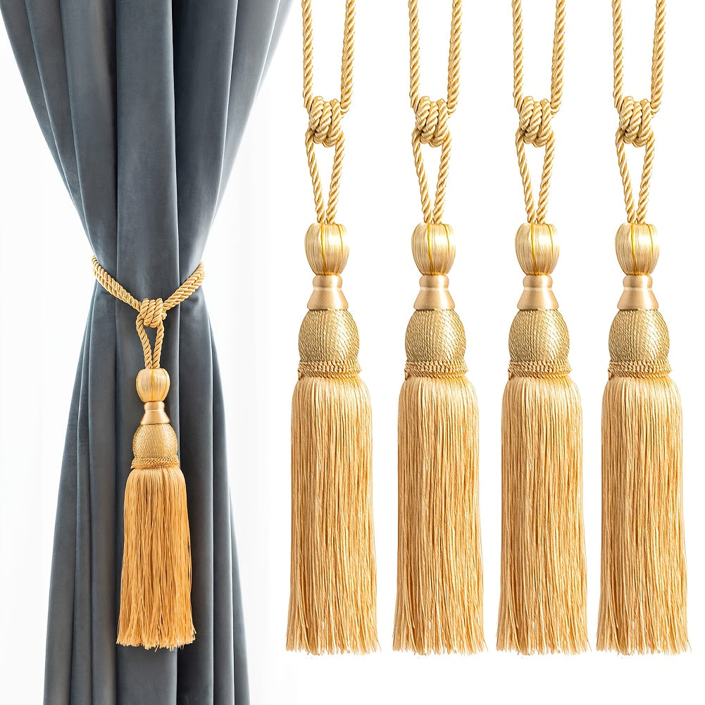 4/8pcs Elegant Hand Woven Curtain Tie with Golden Accents And Colorful Tassels - Classic Home Decor Curtain Tie Backs Arabic Curtain Ties