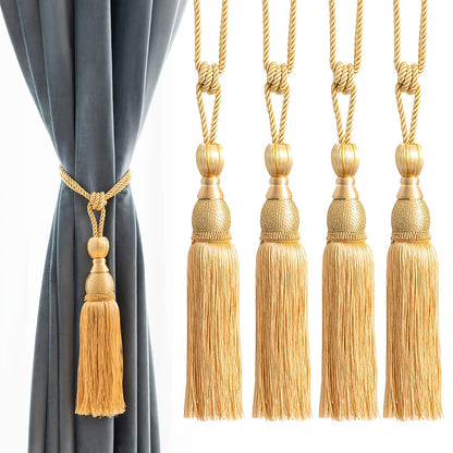 4/8pcs Elegant Hand Woven Curtain Tie with Golden Accents And Colorful Tassels - Classic Home Decor Curtain Tie Backs Arabic Curtain Ties