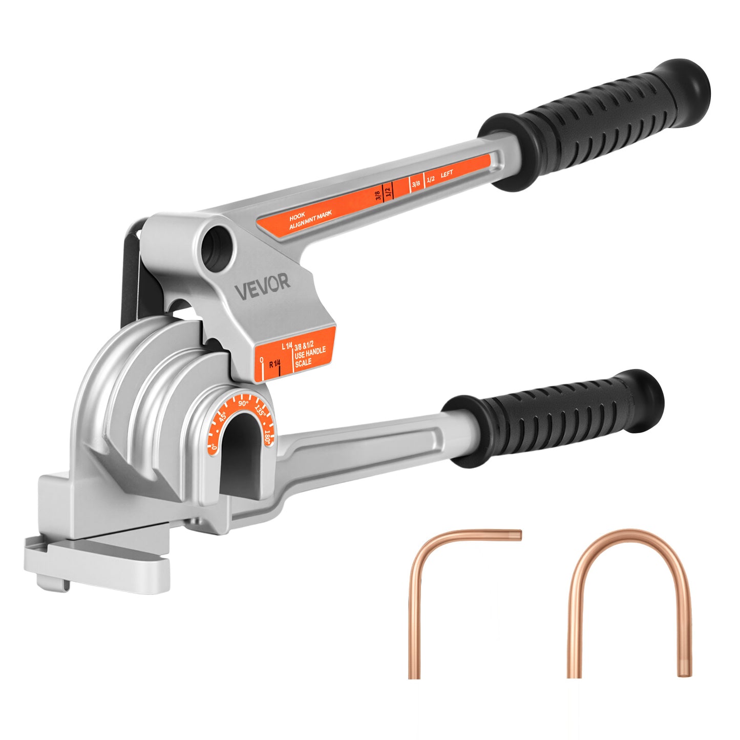 VEVOR 3 in 1 Lever Pipe Tube Bender for 1/4", 3/8", 1/2" (12.7mm) O.D. 0-180° Bending