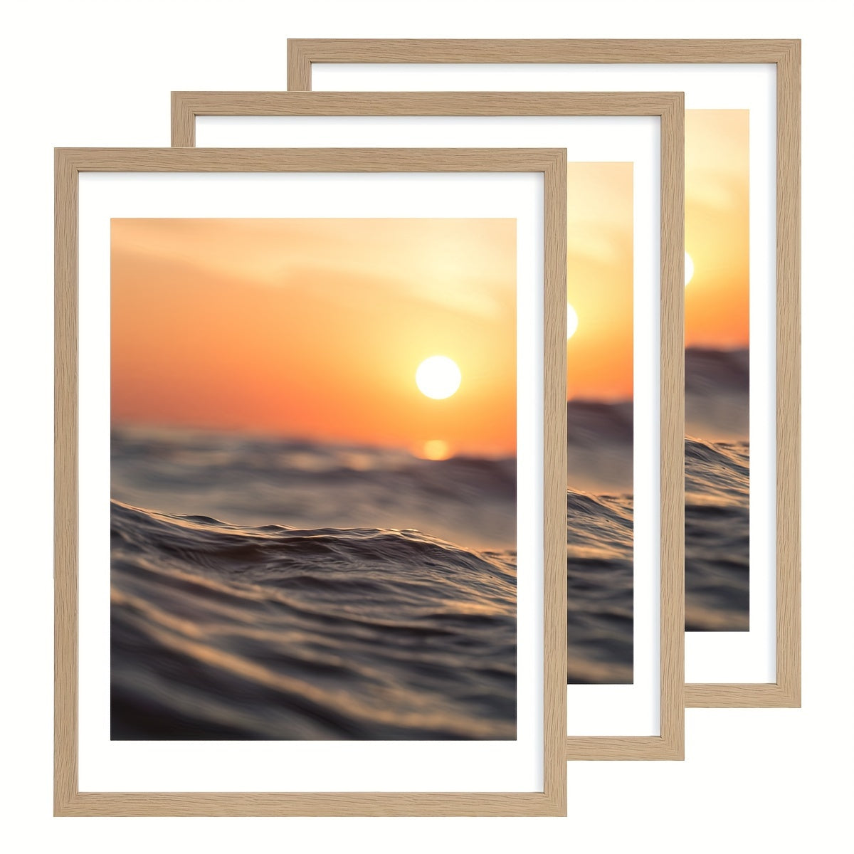 Wall Photo Frames Set of 3 – 12x16 Inch Picture Frames for Wall Display, Multiple Colors, Hallway & Living Room Decor, Gift-Ready