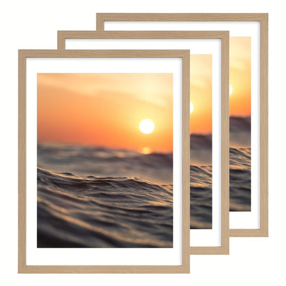 Wall Photo Frames Set of 3 – 12x16 Inch Picture Frames for Wall Display, Multiple Colors, Hallway & Living Room Decor, Gift-Ready