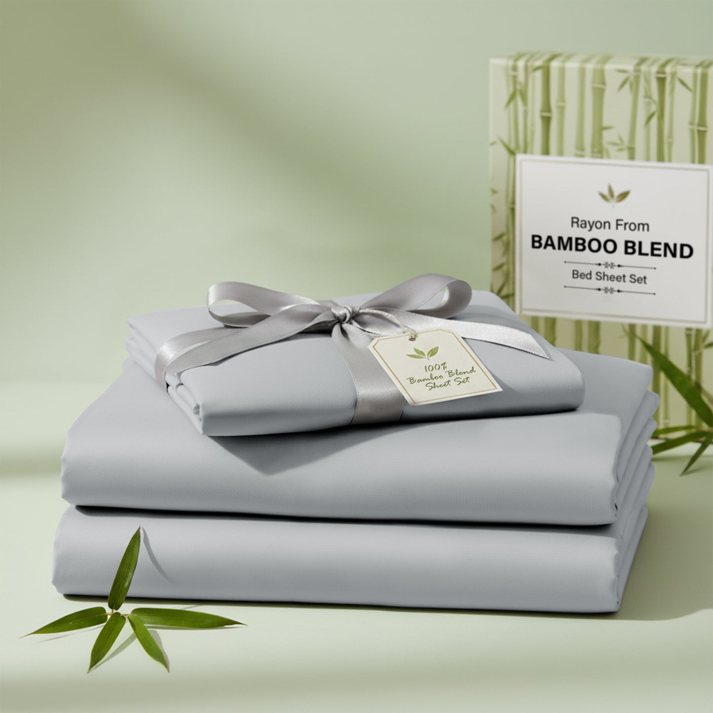 Lux Decor 3/4 Pieces Bamboo Blend Sheet - Polyester & Bamboo Viscose Cooling Bed Sheets, Skin Friendly & Machine Washable Bed sheets Set - Up to 16 Inches Deep Pocket Included 1 Flat 1 Fitted 2 Pillowcases Hotel & Bedroom Accessories