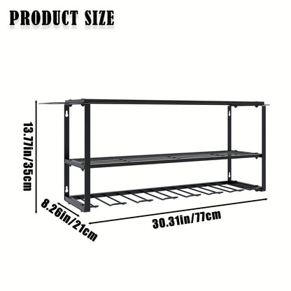 Wall Mount Power Tool Storage Rack, Heavy-Duty 150 Lb Steel 3-Tier & 4-Tier Garage Tool Organizer with 7 Bit Holders – Workshop Shed Basement Wall Storage