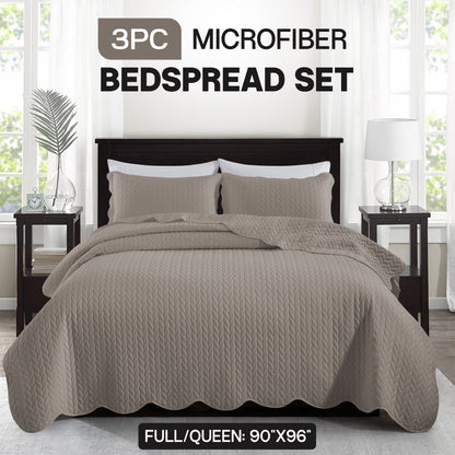 3pcs Bedspread Set Bedspreads with free Pillow Shams - Leaf Pattern Soft & Breathable Bedspread Lightweight Microfiber Bedspread - Modern Style Floral Pattern Coverlet For All Seasons - Christmas Gifts For Family And Friends (1 Bedspread, 1 Or 2 Pillow Sh