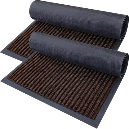 2-Pack Front Door Mat Welcome Floor Mats | Entryway Indoor Outdoor Entrance Doormat, Patio, Porch, Muddy Shoe, Inside Outside Low Profile, Polyester, Machine Made by VOTUDX