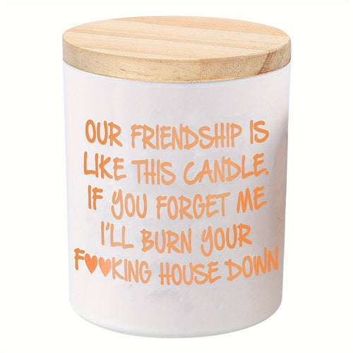 Lavender Scented Soy Candle Best Friend Gift for Women – Engraved Glass Friendship Candle, Funny Unique Birthday Christmas Gift for Friends, Novelty BFF Gift Idea for Her, 12+ Hour Burn