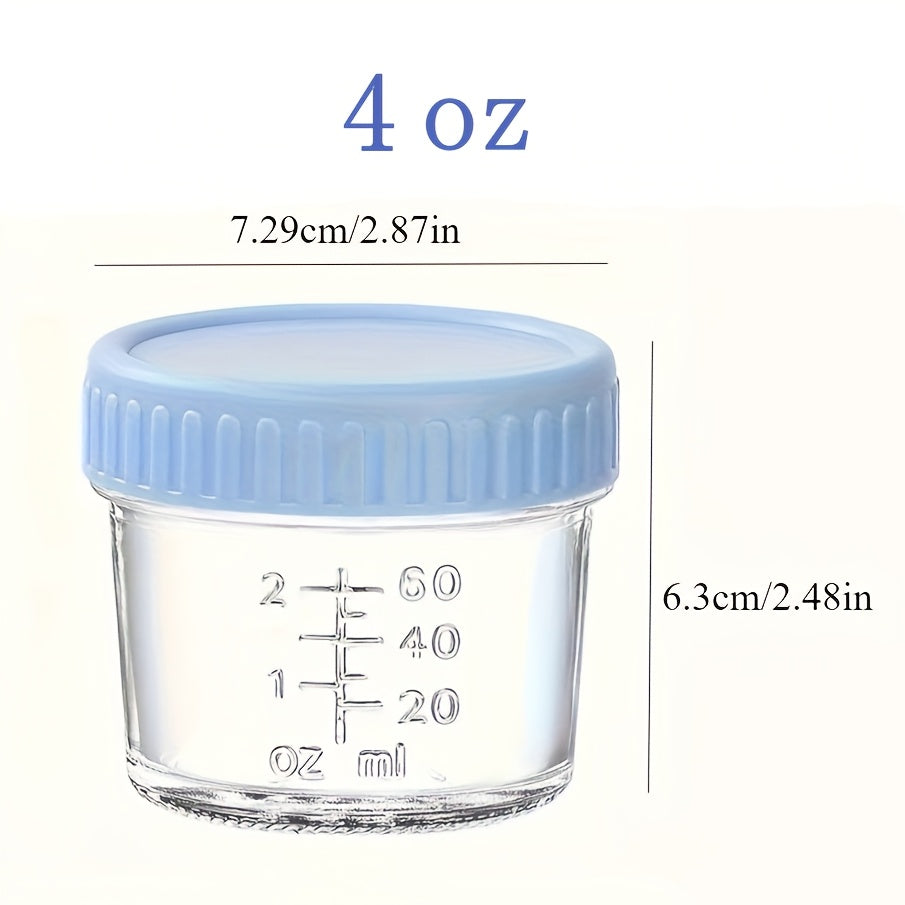 6pcs/10pcs Glass Food Storage Containers - 4oz Youngsters Food Jars with Lids Food Maker Microwave Dishwasher Freezer Safe Pickling Jars for Jelly, Jam, Honey, Spice, Essential Preserver for Home Storage And Gifting, Dessert Cup, Ice Cream Bowl