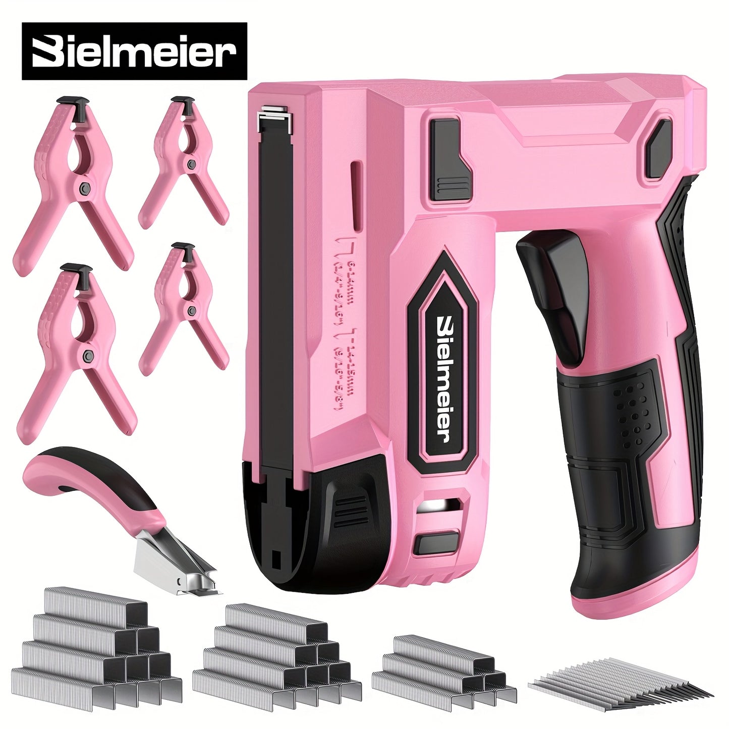 Bielmeier 20V/4V Cordless 2-in-1 Stapler/Brad Nailer, Brad Nailer Without Compressor And Cord, Lightweight Design, with Battery&Charger, 1600pcs Nails And Staples, for Carpentry And Home Improvement & Perfect Gifts