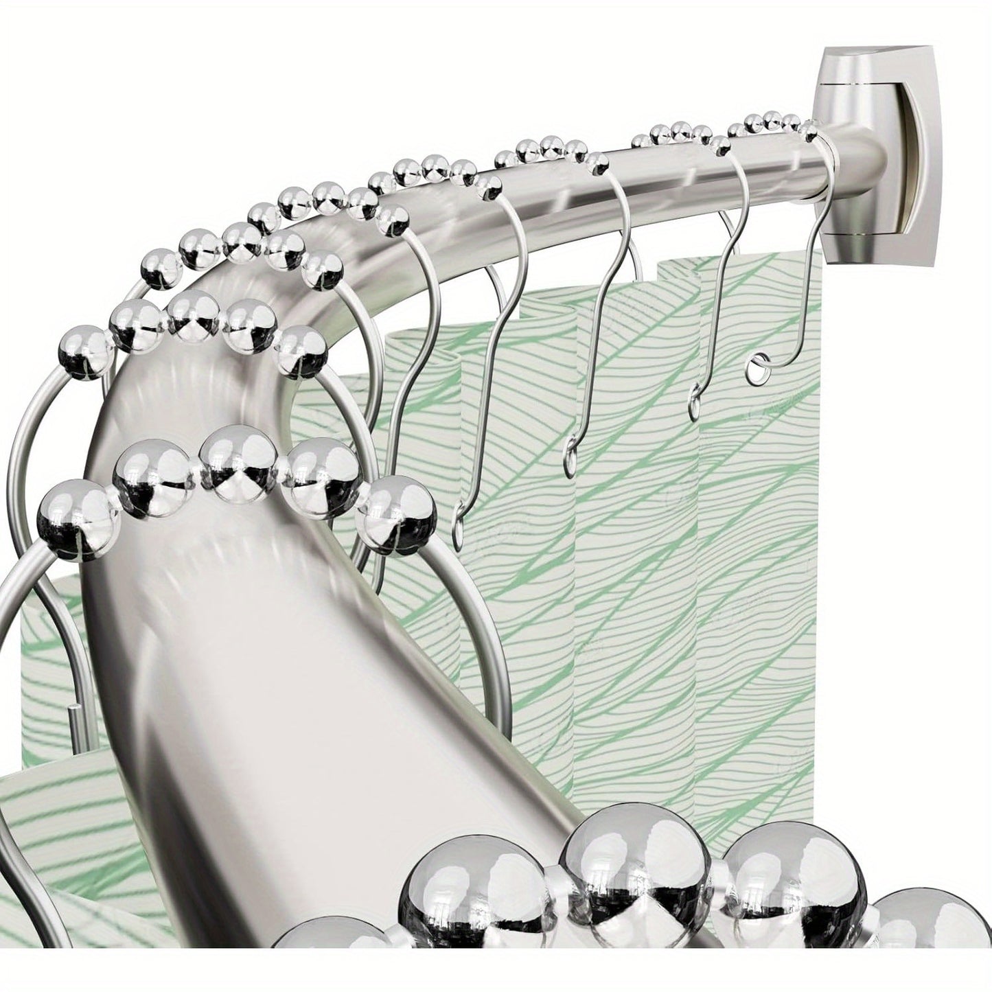 Curved Shower Curtain Rod - Adjustable 43-72 Inches, Rustproof Aluminum, Elegant Brush Nickel Finish for Bathroom, Bathtub, And Stall