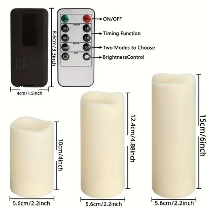 24 Indoor Outdoor Flameless Candles/Set, LED Candles, with 4 Remote Controls And Timer (4 "High 5" "6" *2). 2"") Halloween Wedding Decoration, Home Decoration, Gift Giving, Battery Powered (No Plug) IP44
