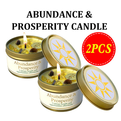 Manifestation Candles Scented Soy Wax with Golden Crystal – Law of Attraction Abundance Candle for Meditation, Yoga & Focus | Spiritual Gift for Women with Guidance Card | Christmas, Birthday, New Year