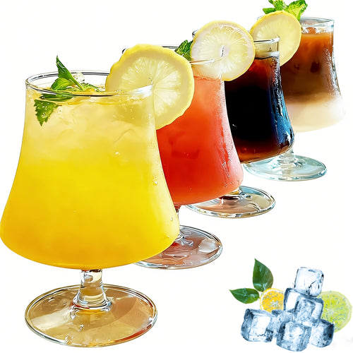 Roostertail Glasses Set Of 4, 16oz Short Stem Wine Glass for Spirits, Vodka, Scotch, Brandy, Roostertails for Easter Sunday