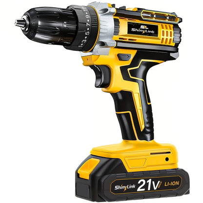 [21V Cordless Drill Set] 136/30/18pcs Electric Drill Tool Box Set | Electric Drill Cordless Set Rechargeable, Equipped With 1/2 Battery, Cordless Drill Driver With Hand Tools, Screwdriver, Bits Set And Tool Box For, Home Repair, Gift For Men