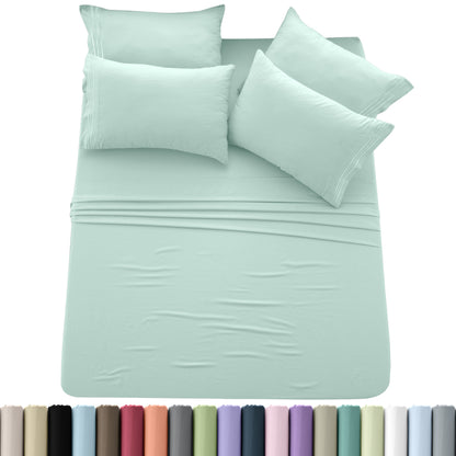 Hannah Bedding 6-PieceSheet Set – Soft Brushed 100% polyester, 20 Vibrant Colors, 6 Different Sizes – Stylish, Comfortable & Fade-Resistant