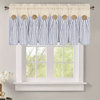 Semi Sheer Curtains Bohemian Linen Cotton Patchwork Grommet Top Window Drapes for Bedroom Living Room Kitchen Bathroom Cafe - Boho Country Cottage Style 4 Seasons 1 or 2 Panels