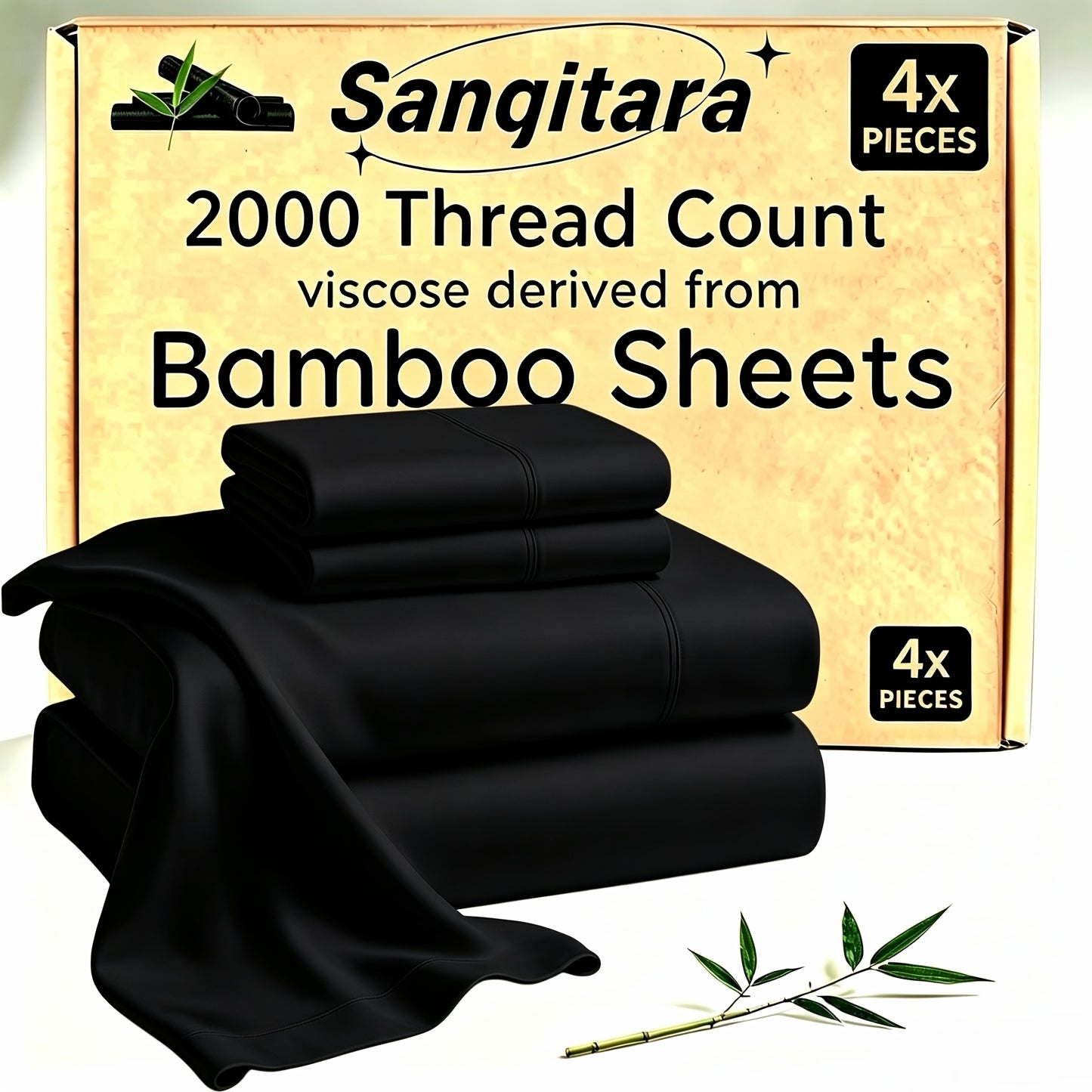 Cooling Bed Sheet King Sets Suitable for Hot Sleepers - Luxurious Ultra-Soft Bamboo Blend Sheets with Deep Fitted Base, King & Queen Size Cooling Bedding for Heavy-Sided Mattresses, Machine Washable (Pink/Grey), Christmas Decor