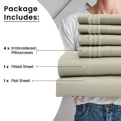 Hannah Bedding 6-PieceSheet Set – Soft Brushed 100% polyester, 20 Vibrant Colors, 6 Different Sizes – Stylish, Comfortable & Fade-Resistant