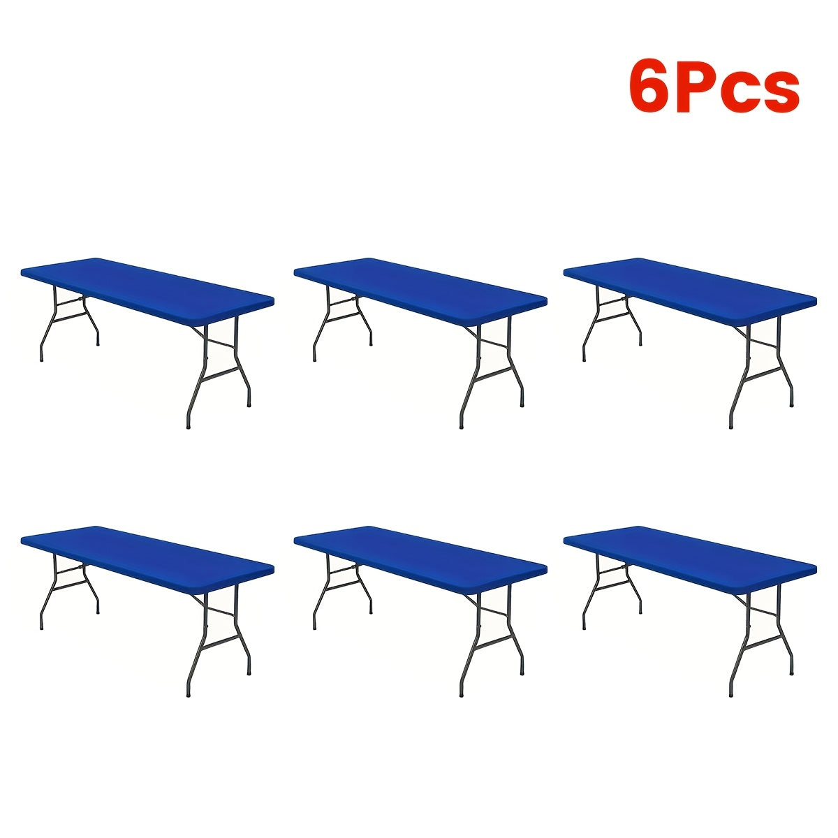 3/6/9/12pcs Stretchable Table Covers 6Ft Washable Elastic Polyester Rectangle Tablecloth Protector For Camping Indoor & Outdoor Parties Picnics Weddings Graduations Valentine'S Day Spandex Blend Easy To Clean