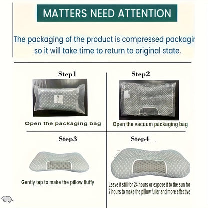 Cervical Neck Support Pillow Soft Knitted Ergonomic Orthopedic Contour Pillow for Deep Sleep - Non-Collapse High Pillow Core All Seasons Adjustable Sleeping Comfort 1/2Pcs