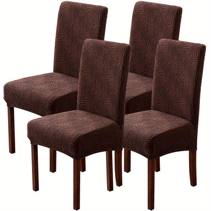 4/6pcs Chair Covers For Dining Room, Stretch Jacquard Dining Chair Slipcovers Removable Washable Chair Protector For Kitchen, Hotel, Restaurant