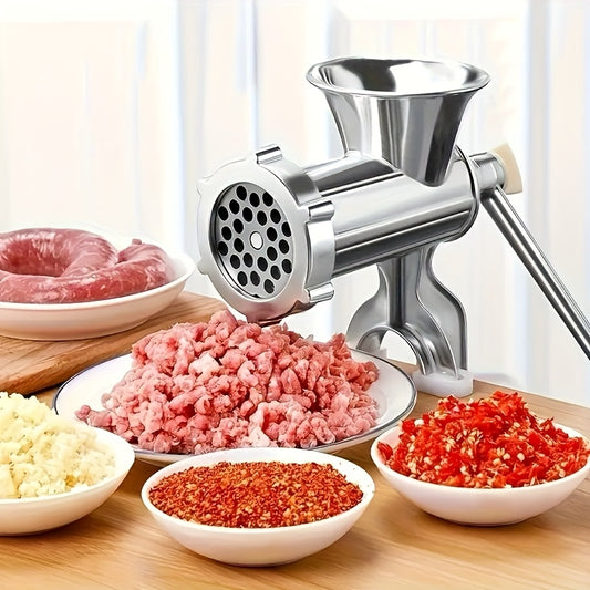 2026 Upgraded Manual Meat Grinder with Table Clamp- Heavy-Duty Stainless Steel Hand-Cranked Food Processor, No Electricity Required, for Grinding Meat, Vegetables, and Spices