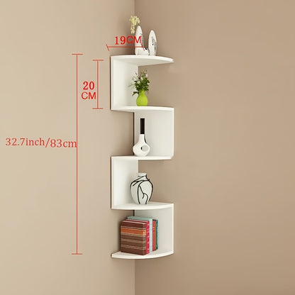 5/3 Tier Utility Shelf, Hanging Corner Shelf, Easy to Install, Multi-Tier Wall Mounted Storage Shelf, Floating Storage Shelf for Living Room, Bedroom, Kitchen, Bathroom, Office - Creative Decorative Organizers, Perfect Gifts, White/black