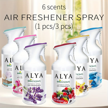 Aromatherapy Air Freshener Spray 8.45oz – 6 Scents: Lavender, Magnolia, Mixed Berries, Ocean, Cool Linen & Vanilla, Multi-Purpose Odor-Fighting Room Spray for Car, Home, Office, Bathroom & Closet (1 or 3 Pack)