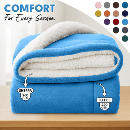 Luxurious Flannel Sherpa Throw Blanket – Ultra Soft & Warm Throw Sherpa Fleece, Comfort & Cozy Blanket for Better Sleep, Perfect for Bedroom & Guest Room Double Layer Thickened Blanket Decor Sofa Bed Blankets
