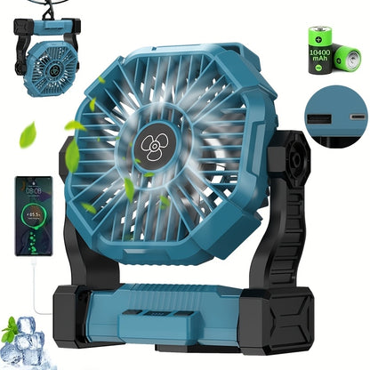 Rechargeable+Lighting+Fan 3-in-1 Electric Camping Fan with LED Lantern Portable Tent Fan, Car RV Fan with Hook with Timed Rotation Function for Barbecue Or Travel Operation Fan