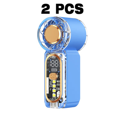 2 Pack Mini Handheld Fan, Compression Small Wind Cannon with SOS Mode, Lightweight Design, 22000 Rpm High speed Wind, 100 Gear Stepless Adjustment, Long Battery Life, Low Noise Pocket Fan, a Variety of Color Schemes Optional, Essential for Outdoor Camping