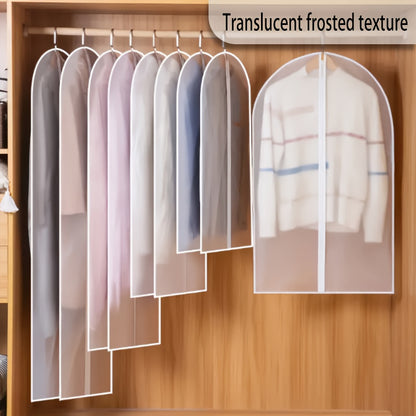 10pcs Waterproof Transparent Clothing Bags, with Full Zippers, Travel Hanging Garment Bags for Wardrobe Storage, Compact Storage, Space-saving Solutions Durable Plastic Lightweight Materials Clothes Bags Minimalist Lifestyle Business Professionals