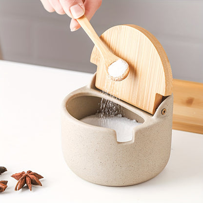 1/2/3pcs Seasoning Pot Set Kitchen Spice Pot Seasoning Containers Ceramic Monosodium Glutamate Pot Salt And Pepper Jar With Tray Pepper Contaniers Seasoning Storage With Lid Food Storage Box With Spoon Kitchen Stuff Kitchen Accessories