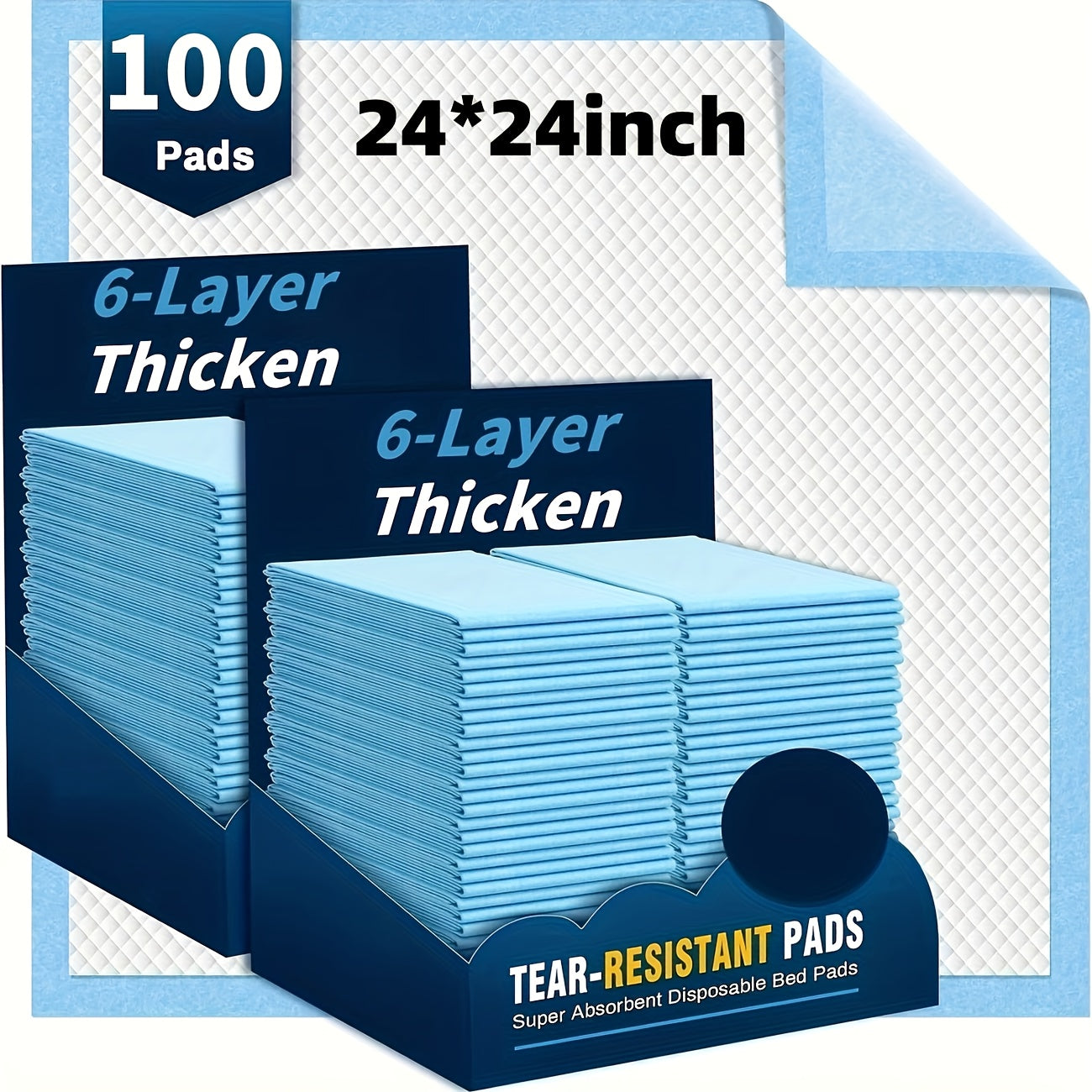 XXXL Extra Large Thickened Disposable AdultPad, Large Size (34*28/23.6*23.6inch)Absorbent And Leak-proof, Incontinence Mattress, Suitable For Elderly Care, Adult Sheets Anti-fouling, Pet Bowel Training Mat, 100pcs Value Package