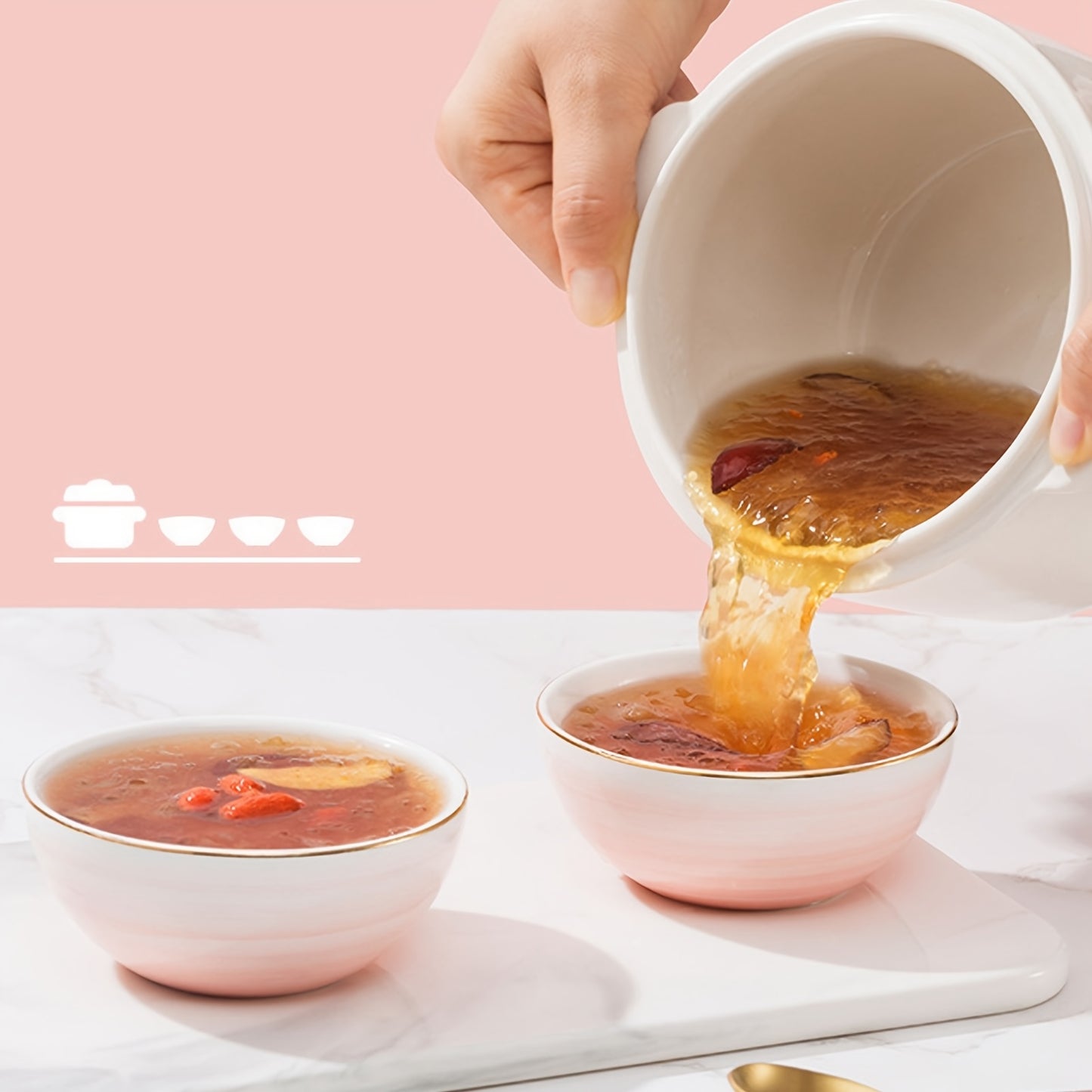 Ceramic Stew Pot, Anti Dry Burn Ceramic Cooker with 24H Intelligent Reservation, 1L, for Porridge Rice Soup